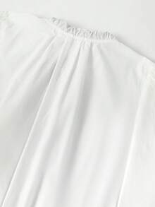 INAWLY 女士围巾领长袖优雅衬衫 - 白色 - 查看 3