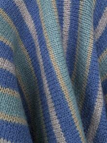 Flirla Colorblock Striped Elegant Party Women Sweater Dresses - Multicolor - View 3