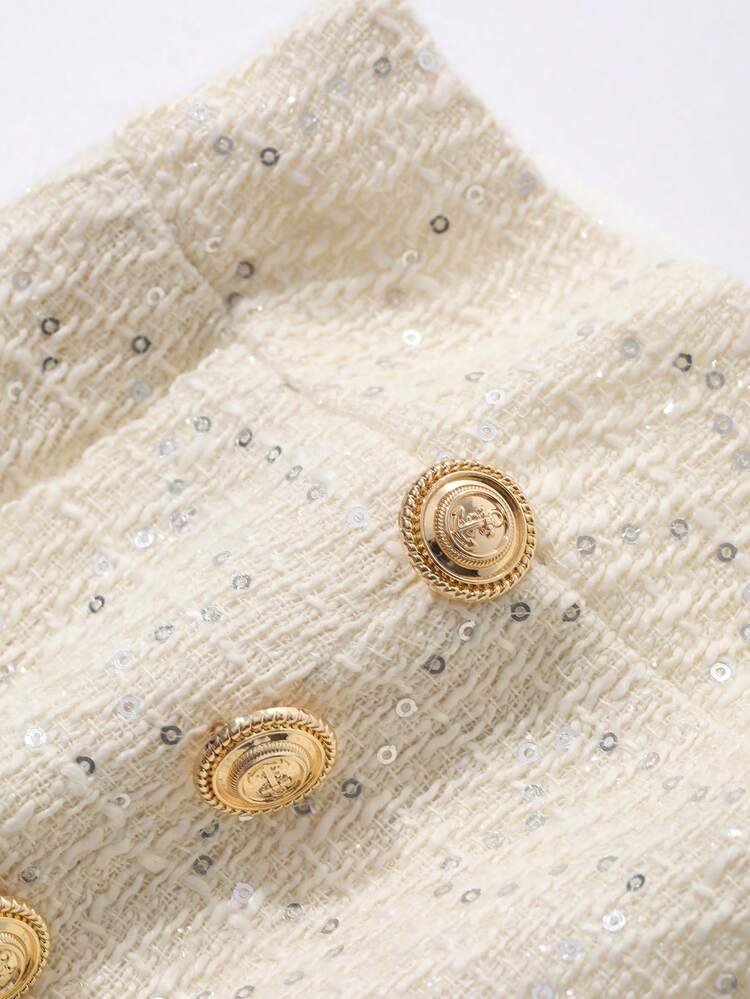 Solid Color Studded Sequin Design Women's Fashion Shorts