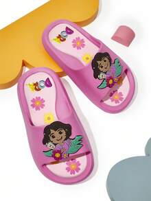 DORA | SHEIN Cute Cartoon Pink Girl Children's Slippers, Toddlers And Children's Quick-Drying Bathroom Slippers, Light And Durable EVA Material, Can Be Worn Indoors, Bathrooms, Playgrounds, Swimming Pools, Beaches And Other Indoor And Outdoor, Flower Pattern - Pink - View 10
