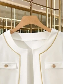 GlowEve 女士纯色纽扣设计长袖优雅夹克