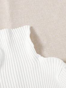 EMERY ROSE 4pcs Solid Turtleneck Ribbed Knit Sweaters,Long Sleeve Tops Knit Pullover Fall Winter Sweater - Multicolor - View 5