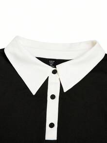 EMERY ROSE Christmas Plus Size Women Stand Collar Long Sleeve Waist Cinched Dress, Digital Printing Craftsmanship, Suitable For Holiday Wear And Everyday Wear