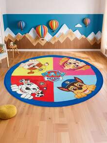 SHEIN | PAW Patrol 1 tấm thảm tròn họa tiết hoạt hình, thiết kế dễ thương, chất liệu nhung + đế chống trượt, thích hợp để đặt trong phòng và phòng khách, thảm trang trí, thảm chơi, 60/80/100/120cm - Nhiều màu - Xem 4