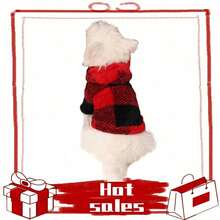 PETSIN 圣诞红黑格子羊毛加厚猫狗外套 - 彩色 - 查看 10