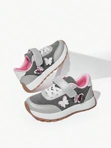 JNSQ 1 Pair Of Butterfly Fun Cute Splicing Basic Casual Fashion Lightweight Suitable For Spring, Summer, Autumn And Winter Girl's Sports Shoes Kids Shoes School Running Shoes