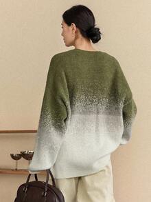 Dazy-Less Women's Autumn/Winter Fuzzy Tie-Dye Tie Dye Solid Color Minimalist Pullover Knit Sweater