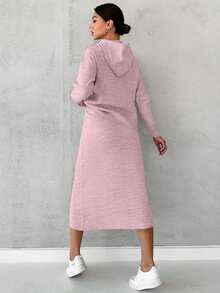Cloudara Women's Hooded Sweater Two Piece Set - Baby Pink - View 3