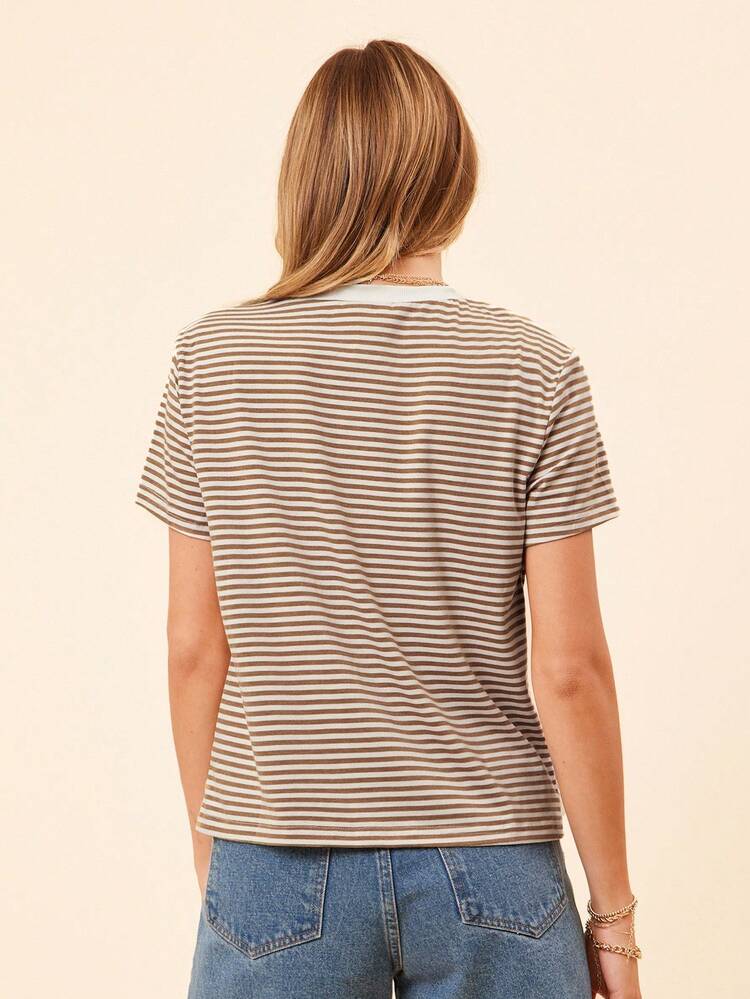Striped Print Tee