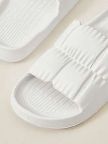 Cuccoo Woman Shoes Single Band Summer Solid White Fashionable Indoor EVA Slippers For Summer Vacation Shoes Summer Back To School Shoes College Student Shoes Christmas Fall New Year Holiday - White - View 3