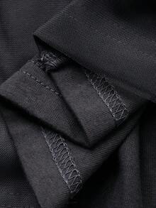 FRIFUL Áo thun nữ tay dài vải voan mỏng in chữ màu trắng, dáng rộng, dễ phối đồ, thích hợp mặc ngoài trời, áo thun họa tiết mùa thu - Màu xám đen - Xem 7