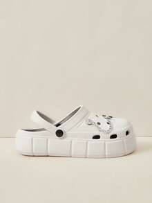 Cuccoo Women'S Fashionable Hollow Out Shoes With Detachable Rhinestone Decoration For Summer Vacation Shoes Summer Spring Shoes Spring Break Easter For Casual Beach Style