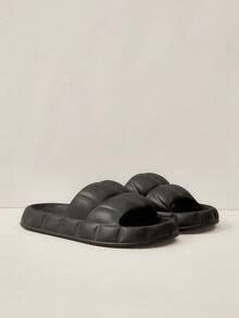 Cuccoo Women's Fashionable Black Plastic Slippers, Comfortable And Can Be Worn Outside For Summer Vacation Shoes Summer Spring Shoes Spring Break Easter For Casual Beach Style