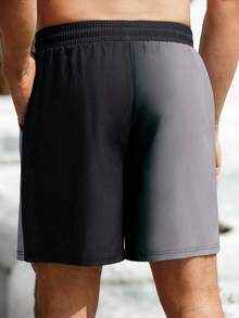 Manfinity Swimmode Men's Swim Trunks, Hawaii Holiday Coconut Tree Ombre 3D Printed Casual Outdoor Beach Shorts, Drawstring Waistband, Single Layer Without Lining, Perfect For Casual, Vacation, Beachwear Men Swim Trunks, Hawaiian