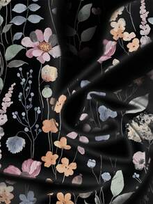 SHEIN LUNE Áo sơ mi nữ họa tiết hoa thường ngày, phù hợp cho mùa hè - màu đen - Xem 6