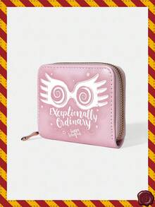 HARRY POTTER X SHEIN Luna Lovegood Spectrespecs Print Pink Wallet, Y2K Magic Kawaii Mini Purse For School & Daily Use, Zipper Female Cartoon Coin Wallet - Multicolor - View 2