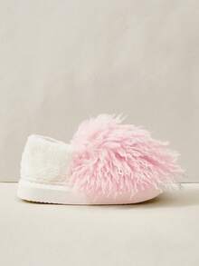 Cuccoo Hui Zi Fashion Simple Style Women's Indoor Slippers, Korean Version Thick Sole Lightweight Non-Slip Warm Plush Home Slippers - Pink - View 2