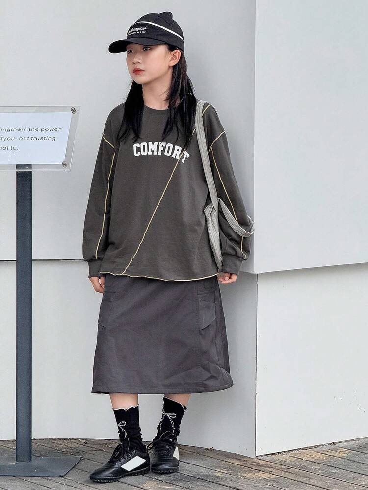 Tween Girls Printed Raglan Long Sleeve T-Shirts, Fall Clothes