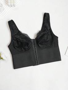 Myrelith Women's Fashionable Sexy Lace Patchwork Front Closure Shapewear Top