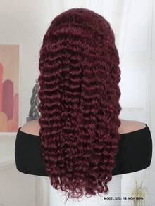 Transparent Lace Front Pre Plucked 99J Deep Wave 13 X 4 Human Hair Wig 150% Density Frontal Wig For Women Burgundy Color - S99J - View 7