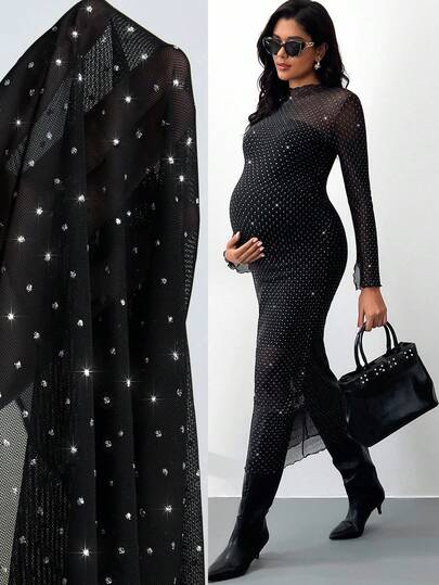 MaterniWear Maternity Work Clothes  Maternity Work Outfits  Maternity Work Wear Maternity Work Dresses Fall Clothes,Autumn Clothes,Maternity Autumn/Winter Clothes  Pregnant Women's Mandarin Collar Rhinestone Mesh Long Sleeve Fitted Elegant Dress Star Dress Black See Through Dress Black Polka Dot Dress Black Outfits For Women Maternity Clothes Maternity Clothes Two Piece Suits Maternity Dress Black Sequin Dress Long Sleeve Black Dress Black Maxi Dress Black Sheer Dress