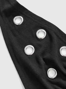 ROMWE J-Fashion Women's Retro Y2K Subculture Sexy Draped Neck Hollow Out Camisole - Black - View 4