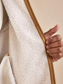 AKNOTIC Business Casual 男士休闲通勤抓绒长袖外套，秋冬季 - 駝色 - 查看 10