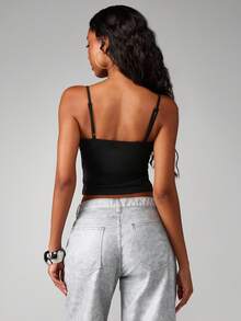 MISSGUIDED Studded Rhinestone Camisole Tank Top For Summer Festival Party Nights - Grey - View 2