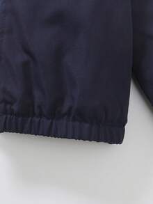 SHEIN 小男孩恐龙印花撞色拉链连帽夹克，保暖内衬，秋冬 - 彩色 - 查看 7