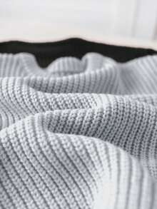 SHEIN 2件装返校季男童多色纹理宽松套头毛衣，适合休闲、居家和学校穿着，秋冬季女童服装 - 黑色 - 查看 9