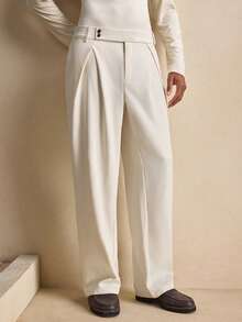 AKNOTIC Men's Casual Solid Color Wide Leg Pants