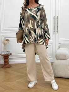 SHEIN LUNE 女式全印花圆领长袖高低下摆上衣和阔腿裤 宽松两件套 两件套裤子套装 女式衬衫和裤子套装 女式休闲裤套装 女式两件套服装 夏季裤子套装 女式纯色 V 领短袖衬衫和印花裤 休闲套装 2 件套 夏季女式全身印花短袖上衣和纯色裤子套装 秋季女装 女式秋季服装 女式秋季服装 秋季服装 女式秋冬服装 冬季商务休闲女装 商务休闲装 女式商务休闲装 女式乡村服装 女式老款基本款教师服装 外出上衣 女式返校秋季女装 - 彩色 - 查看 3