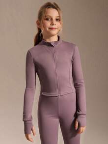 Zestaw 2 szt.: standardowa bluza z kapturem zapinana na suwak + standardowe spodnie dzwony, fioletowo-różowe + sportowa bluza z kapturem zapinana na suwak + spodnie sportowe, fitness/joga