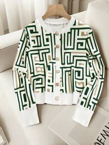 GlowEve 时尚优雅女士针织长袖T恤 - 綠色 - 查看 5