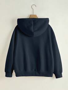 Resyla Women's Casual Sports Style, Graphic Design, Letter Print, Daily Wear, Outerwear, Back To School, Autumn/Winter, Fall Jacket, Party Outfit, Office Wear, Home, Plus Size Zip-Up Jacket