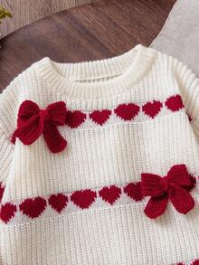 Genkimix Kids New Fashionable Versatile Cute Girls Heart & Bow Knitted Sweater Set Girls Sweater Sets Girl Fall Sets Little Girl Winter Sets Girls Cherry Outfit Girl Knit Set Christmas Clothes For Girls Girl Clothes Autumn And Winter Clothes Girls Sweater Sets Winter Young Girls Sets Girls Spring And Autumn Suit 2pcs Set Toddler Girls Cute Vintage Style Girl Knit Set Girls Sweater Sets Kids Two Piece Set Winter Young Girls Sets Girls Ribbed Set Girl Knit Set Girls Sweater Sets Girls Suit Set Girls Spring And Autumn Suit Kids Long Sleeve Set Girl Warm Sets Two Piece Winter Outfits For Toddler Girl Girls' Trouser Suit Christmas Sweater For Kids  Christmas Sweater Girls Christmas Sweater