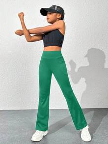 青少年女孩运动喇叭裤冬季圣诞节万圣节 - 綠色 - 查看 4