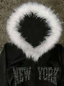 INAWLY 字母图案连帽领长袖卫衣 - 彩色 - 查看 3