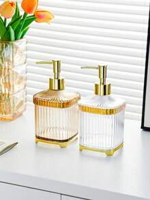 1 Stück eleganter Seifenspender, Pumpflasche für Toner auf der Arbeitsplatte, süßer Badezimmer Toner Behälter, nachfüllbare Shampoo- und Duschgelflaschen, Badezimmer Accessoires, Heimdekoration, Heimeinrichtung, Badezimmerdekoration, Herbstdekoration, Rückkehr zur Schule.