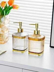 1 Stück eleganter Seifenspender, Pumpflasche für Toner auf der Arbeitsplatte, süßer Badezimmer Toner Behälter, nachfüllbare Shampoo- und Duschgelflaschen, Badezimmer Accessoires, Heimdekoration, Heimeinrichtung, Badezimmerdekoration, Herbstdekoration, Rückkehr zur Schule.