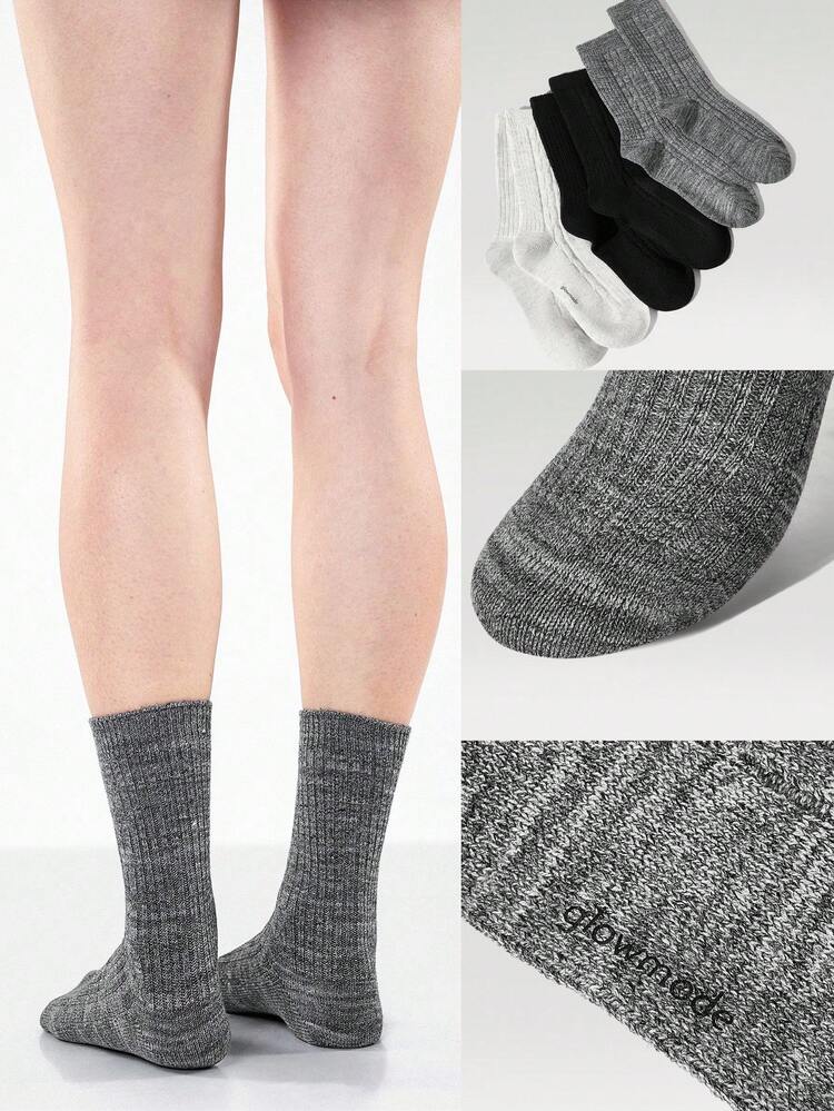 3足セット コージートゥーズ フェイクウール あたたかい ソフト シームレス サイドツイストディテール トゥークルーソックス デイリーカジュアルウェア