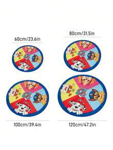 SHEIN | PAW Patrol 1 tấm thảm tròn họa tiết hoạt hình, thiết kế dễ thương, chất liệu nhung + đế chống trượt, thích hợp để đặt trong phòng và phòng khách, thảm trang trí, thảm chơi, 60/80/100/120cm - Nhiều màu - Xem 3