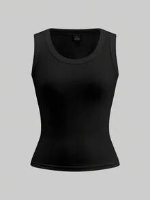 Tseoso 2pcs Women Casual Crew Neck Tank Top Set, Versatile For Daily Wear, 95% Cotton, Suitable For All Seasons Indoor And Outdoor, Vintage, Cute Summer Tops, Softgirl, Summer Outing Items, Home, Back To School, Fall Women Clothes, Versatile, - Multicolor - View 7