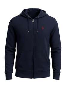 US Polo Assn Classic Men's Zip Up Hoodie Navy Blue - 藏蓝色 - 查看 4