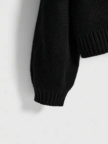 ROMWE Gothic Dark Mysterious Witch Style Snake Skin Floral Embroidered Knit Cardigan - Black - View 4