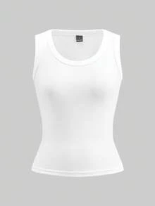 Tseoso 2pcs Women Casual Crew Neck Tank Top Set, Versatile For Daily Wear, 95% Cotton, Suitable For All Seasons Indoor And Outdoor, Vintage, Cute Summer Tops, Softgirl, Summer Outing Items, Home, Back To School, Fall Women Clothes, Versatile, - Multicolor - View 5