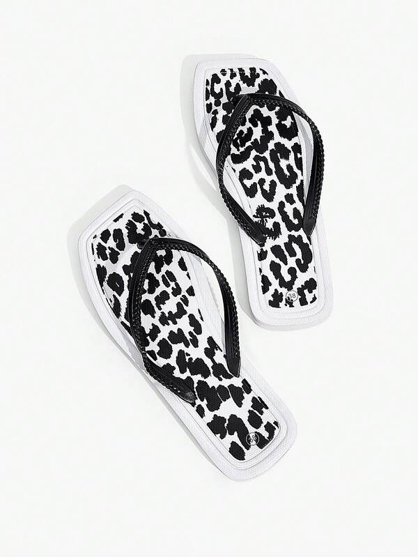 Sandalias planas cómodas de mujer con diseño de punta cuadrada minimalista, color albaricoque, adecuadas para la playa, vacaciones y uso en el hogar