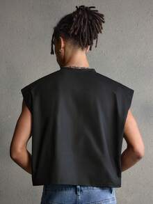 AXEPEAK Camiseta de tirantes con gráficos de hockey americano y ajuste holgado para hombre - Negro - Ver 3