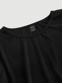 SHEIN MOD 1 chiếc váy dài tay màu trơn dành cho nữ (có thắt lưng), thời trang mùa đông, váy kiểu Pháp - màu đen - Xem 4