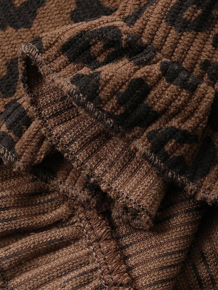 Young Girls Leopard Print Loose Casual Street Style Flare Pants